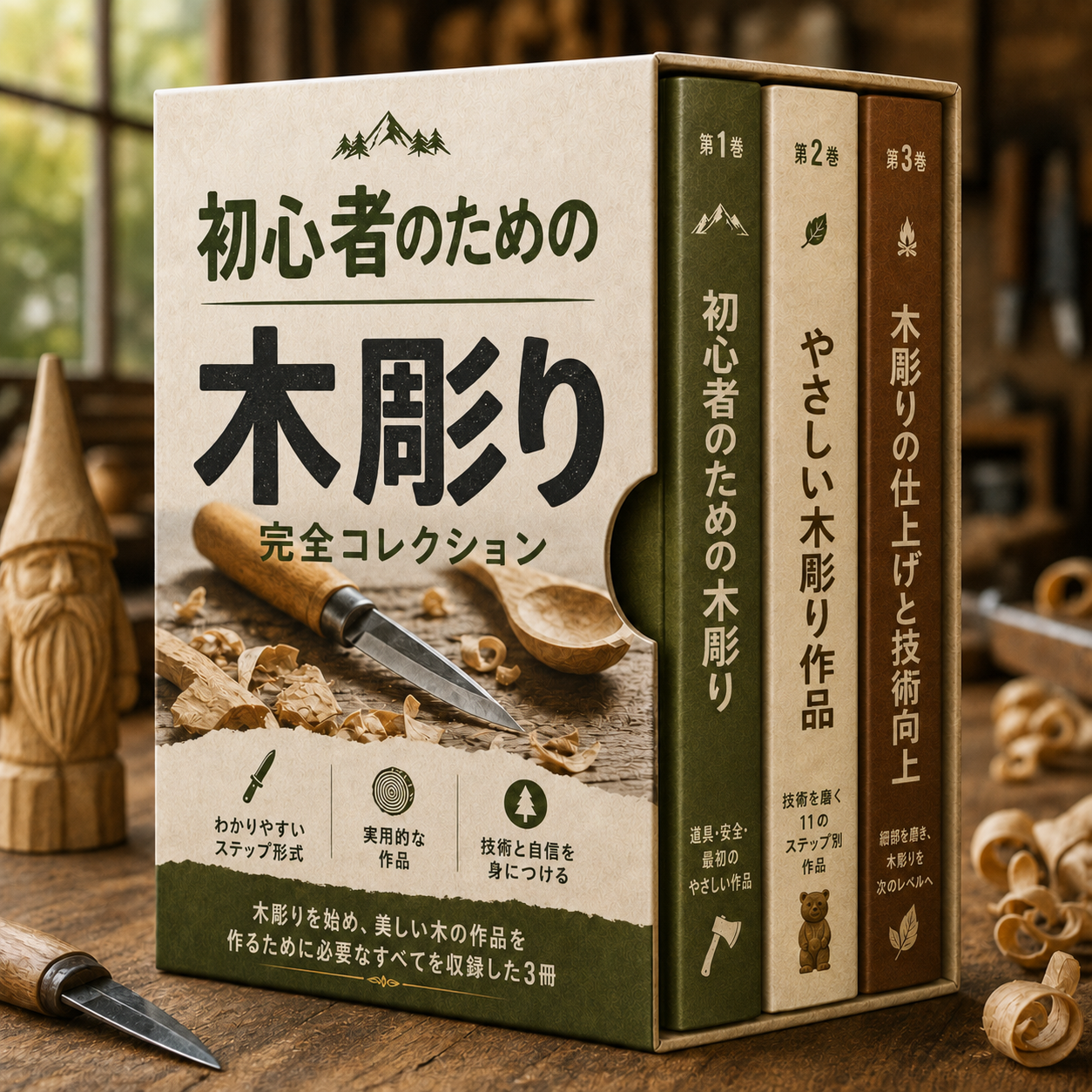 初心者のための木彫り – 完全コレクション + ボーナス特典